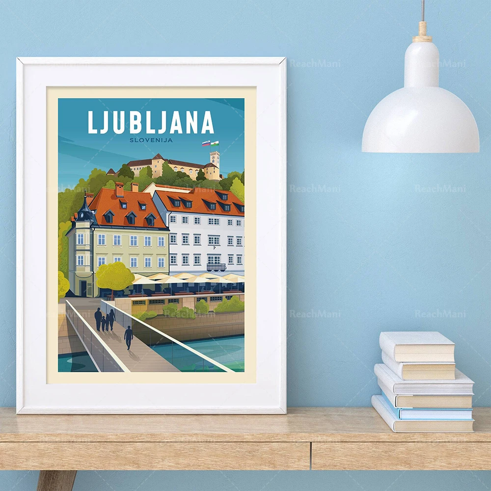 Plakat podróżniczy miasta Europy Turkusowy