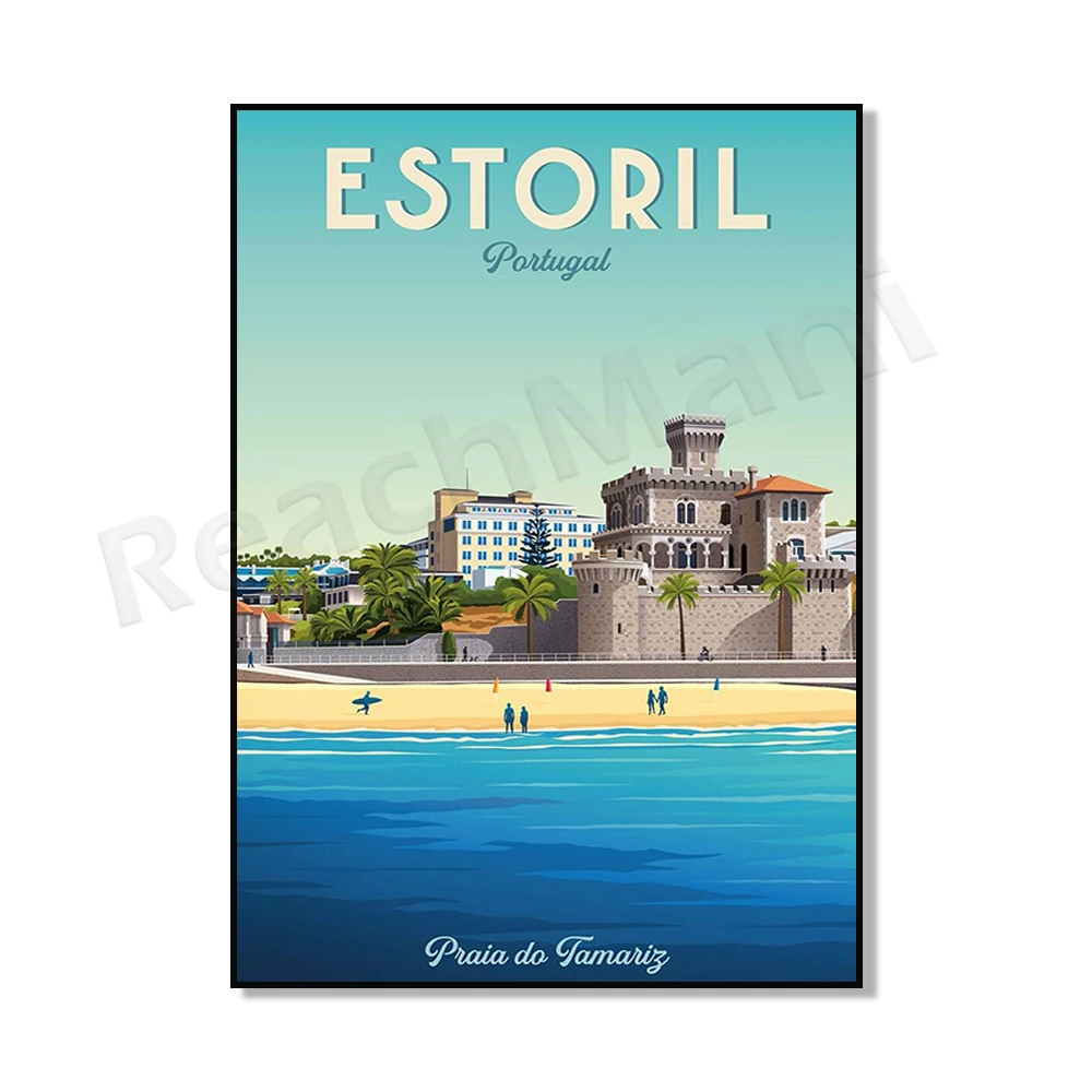 Plakat podróżniczy miasta Europy żółty