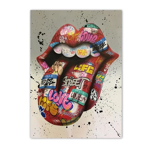 Plakat pop art - gest miłości Ciemny szary