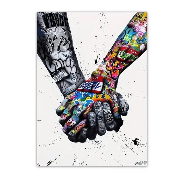 Plakat pop art - gest miłości Fioletowy/фиолетовый