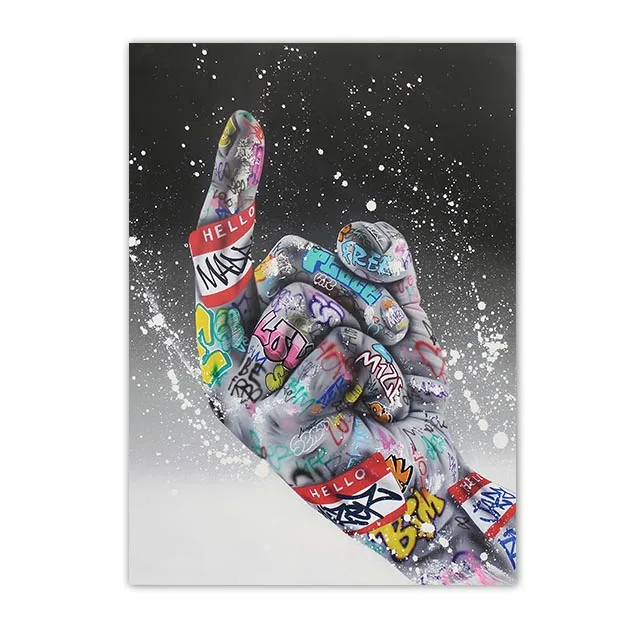 Plakat pop art - gest miłości Jasnożółty