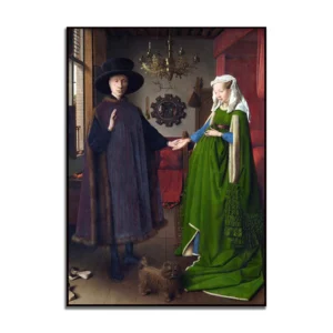 Plakat Portret Arnolfinich van Eyck Biały
