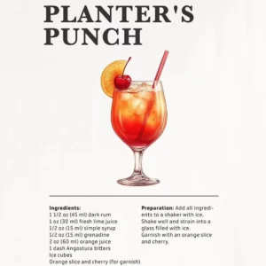 Przepisy na drinki - plakat do baru i kuchni Khaki
