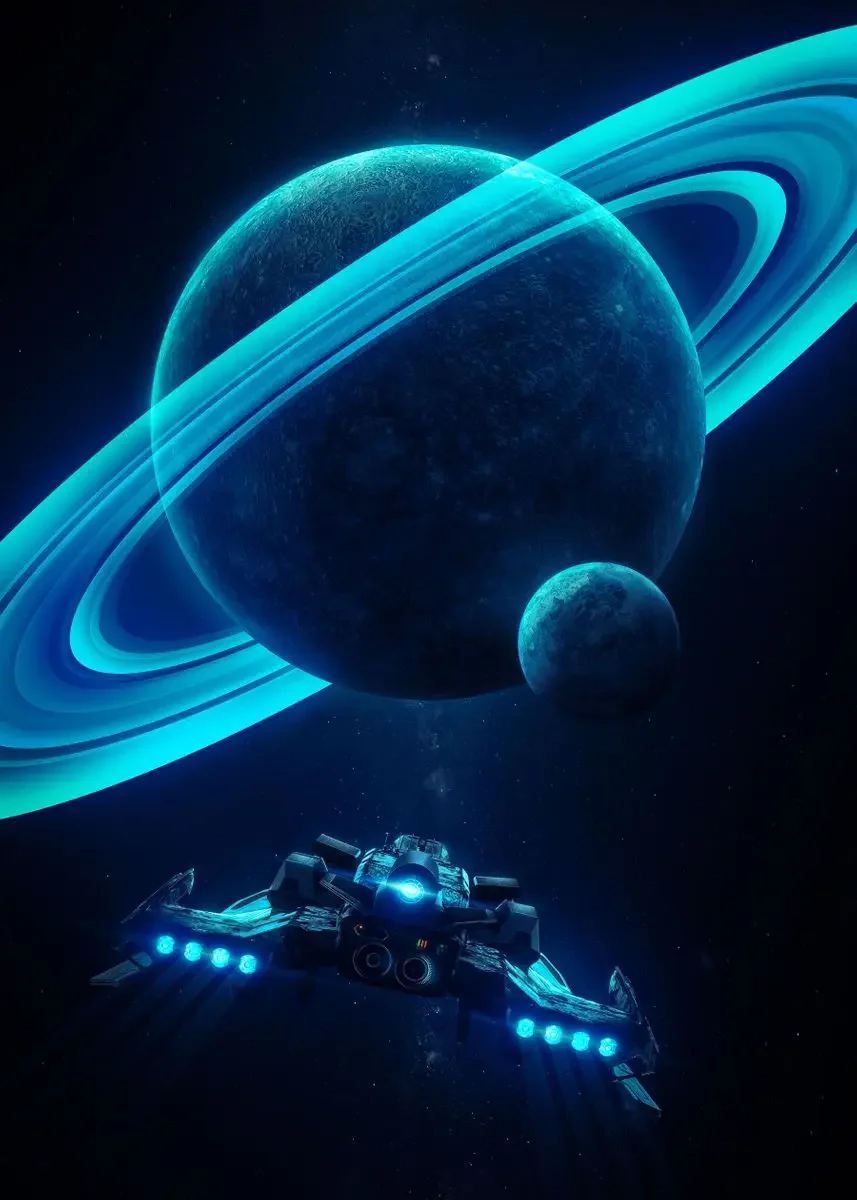 Plakat psychodeliczny - galaktyka i kosmos Złoto