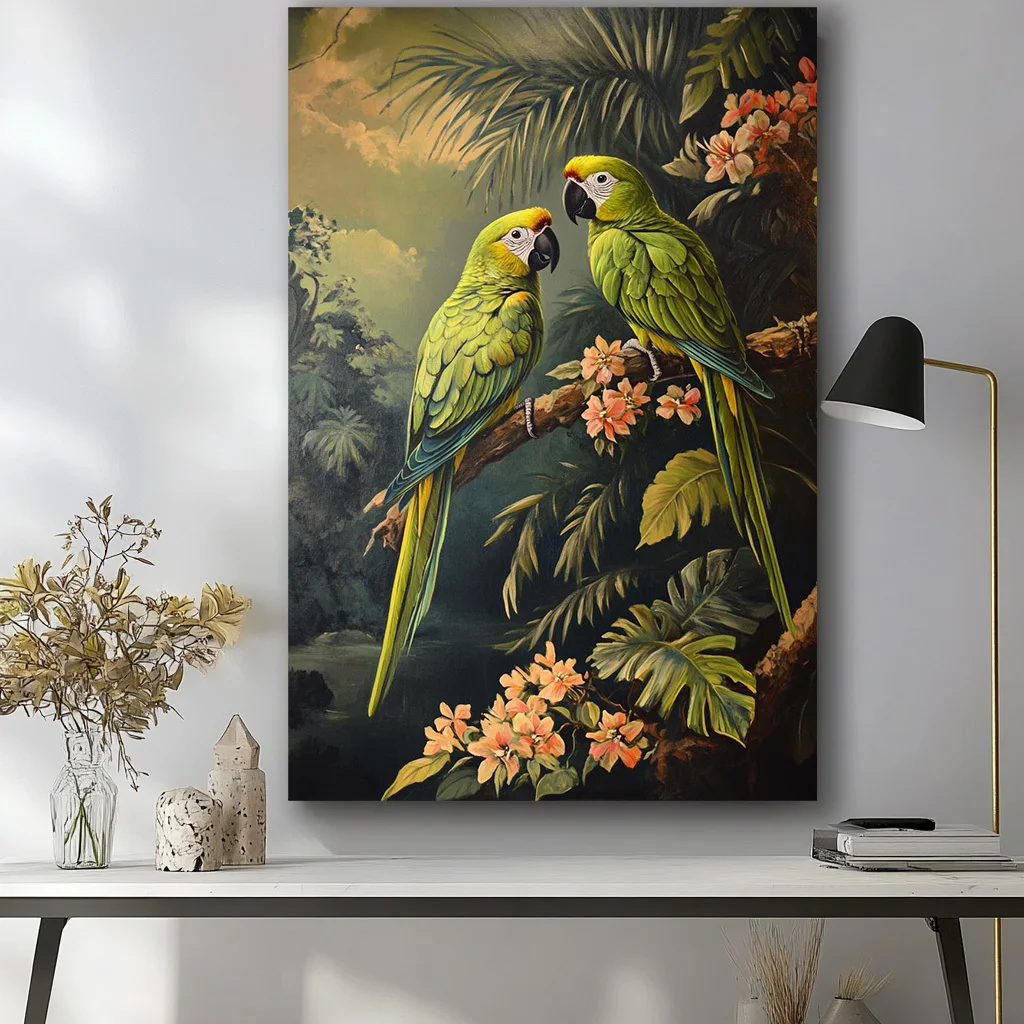 Plakat minimalistyczny ptak w stylu ukiyo-e Jasnoszary