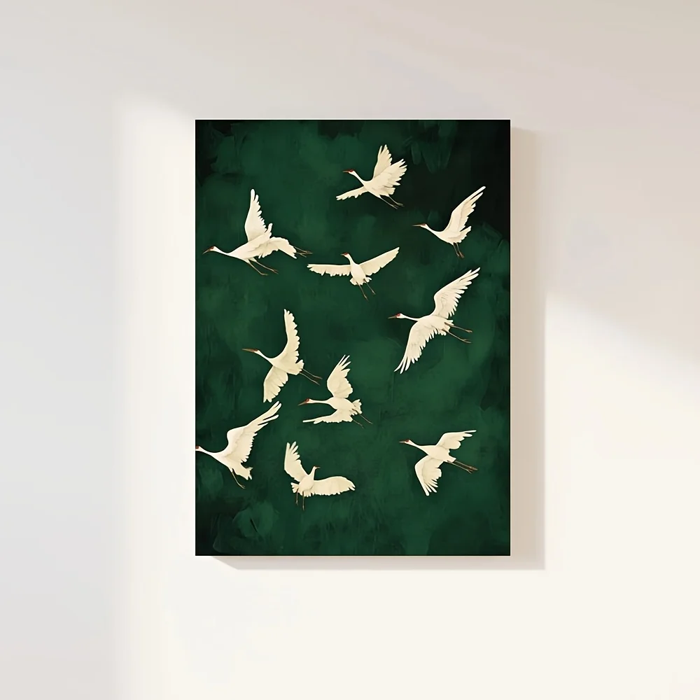 Plakat minimalistyczny ptak w stylu ukiyo-e Jasnożółty