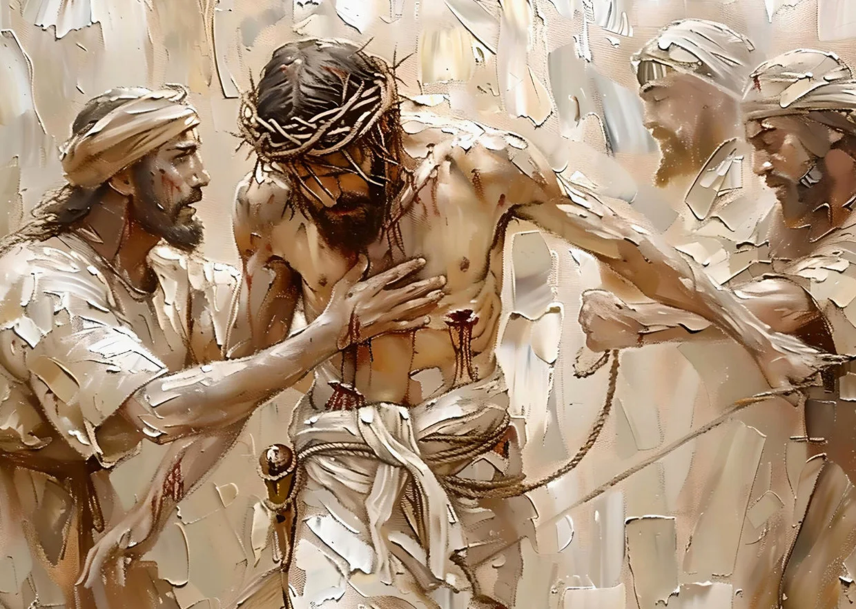 Plakat religijny Jezus Chrystus Czerwony