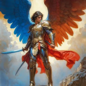 Plakat renesansowy archanioł Michał Burgundia