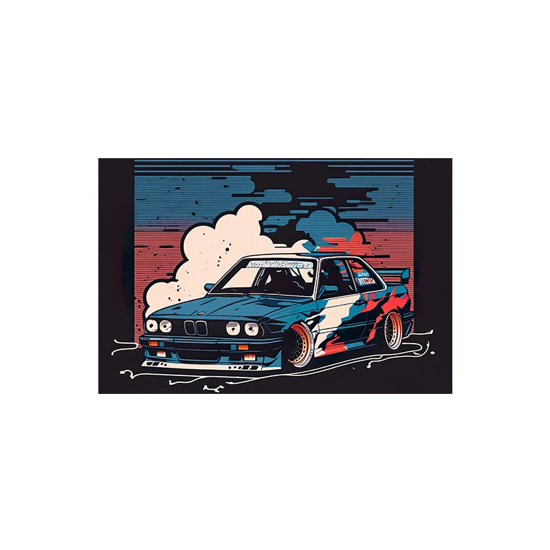 Retro auto sportowe akwarela Czerwony