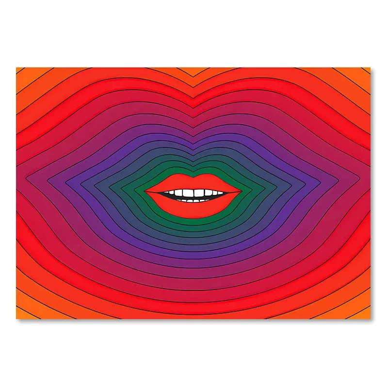 Plakat retro boho - zachód słońca, kwiaty i motyle Granatowy