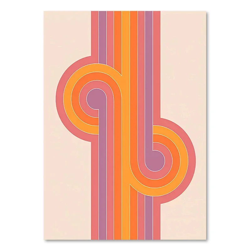 Plakat retro boho - zachód słońca, kwiaty i motyle Jasnożółty