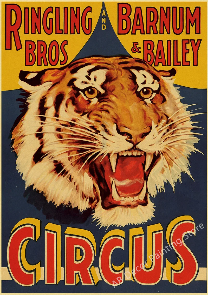 Retro cyrk - plakat vintage z akrobatą i magikiem Jasny