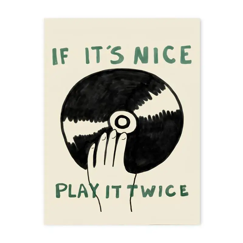 Plakat retro gramofon estetyka Czerwony