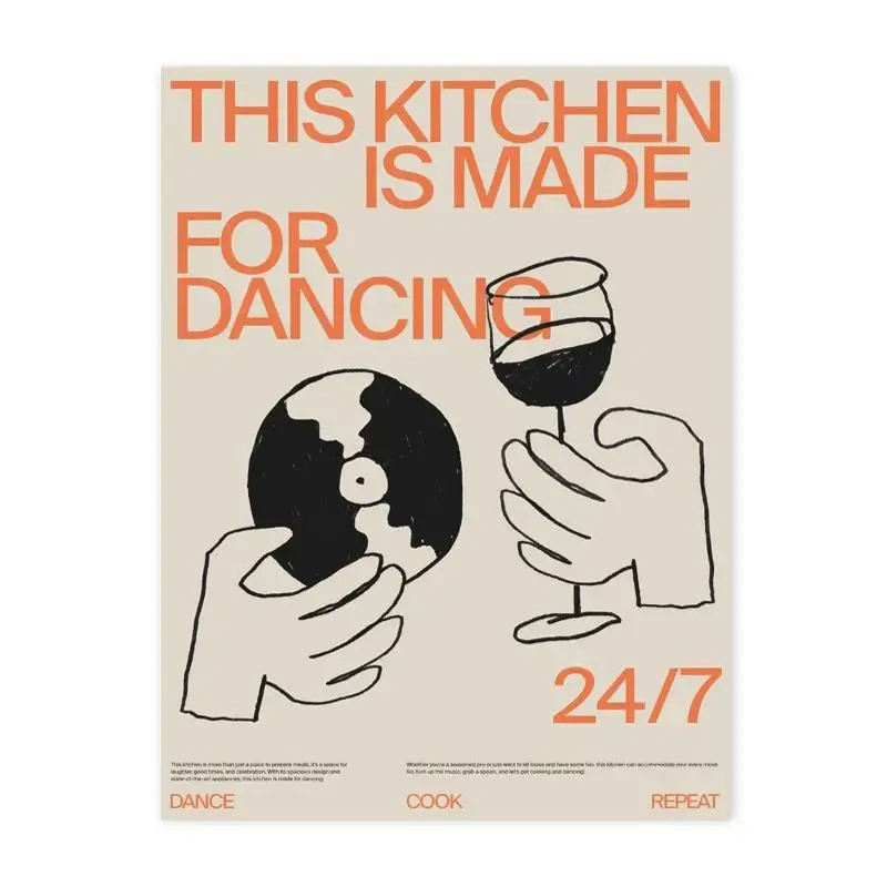 Plakat retro gramofon estetyka żółty