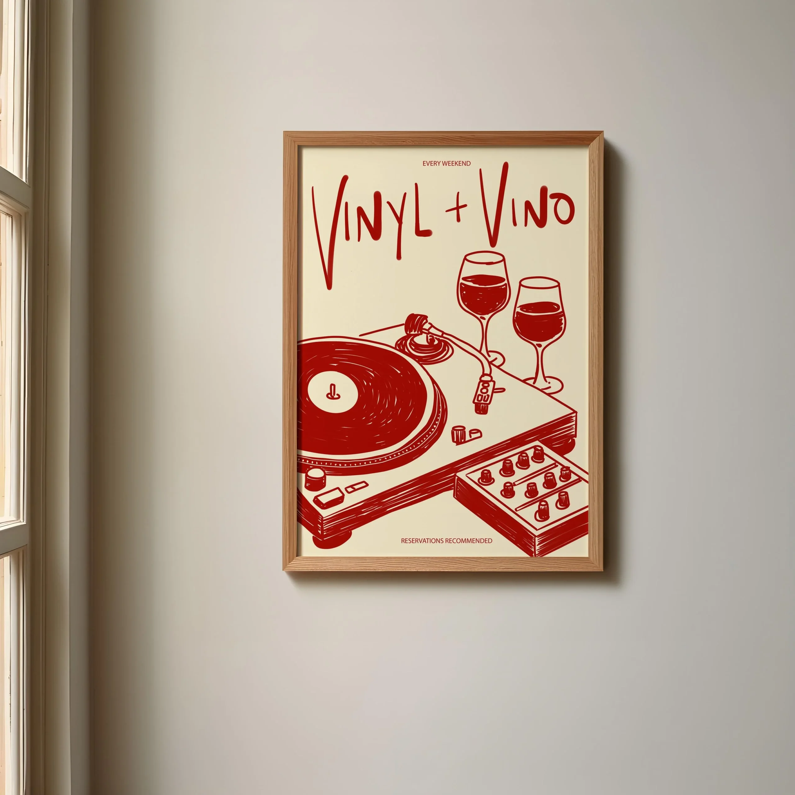 Plakat retro z gramofonem i tańczącą parą Pomarańczowy