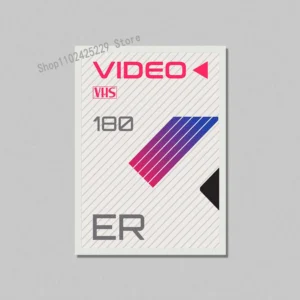Plakat retro kaseta VHS Retrowave Jasnozielony