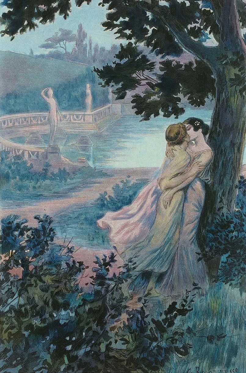 Plakat retro - kobiety, motyw LGBT żółty