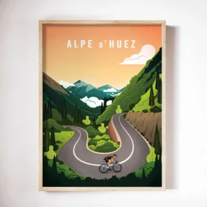 Plakat retro z motywem kolarstwa górskiego Burgundia