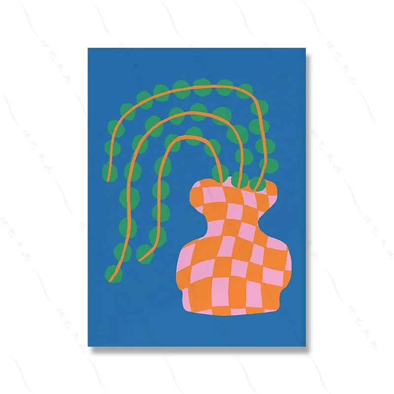 Plakat retro - kolorowe kwiaty w stylu groovy Czarny
