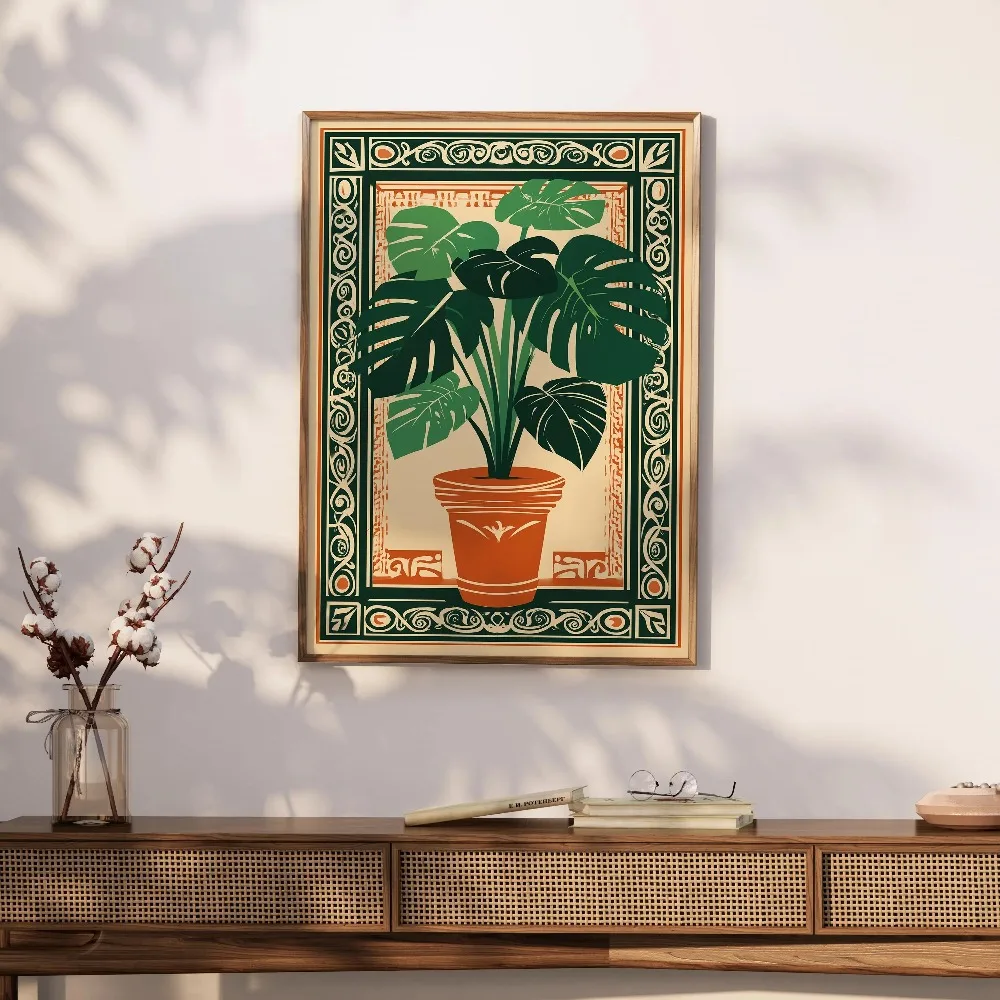 Plakat retro z kwiatowym motywem Kolba