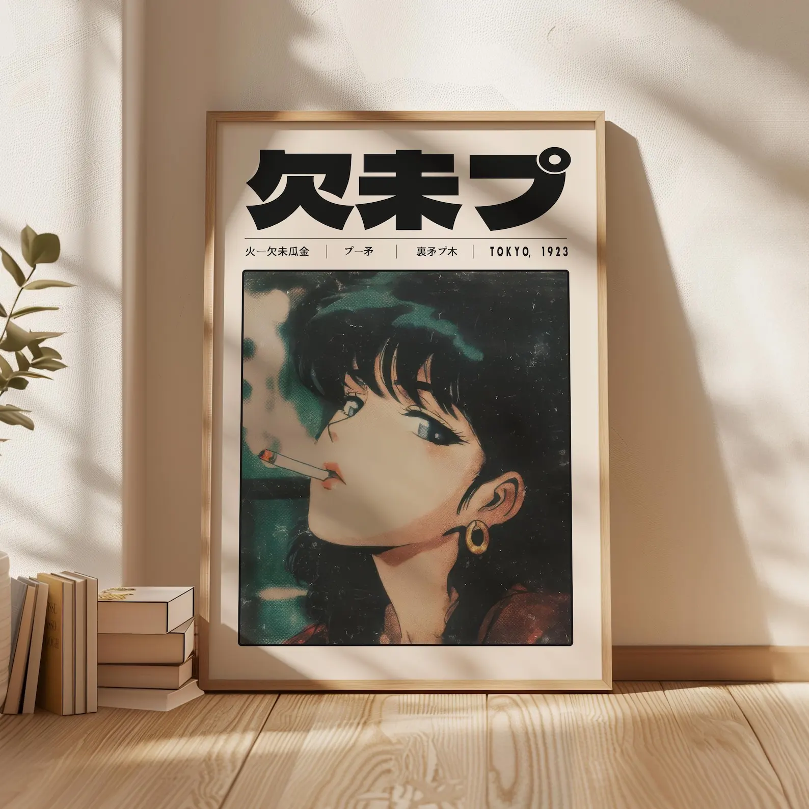 Plakat retro japońska manga w stylu Y2K Czerwony