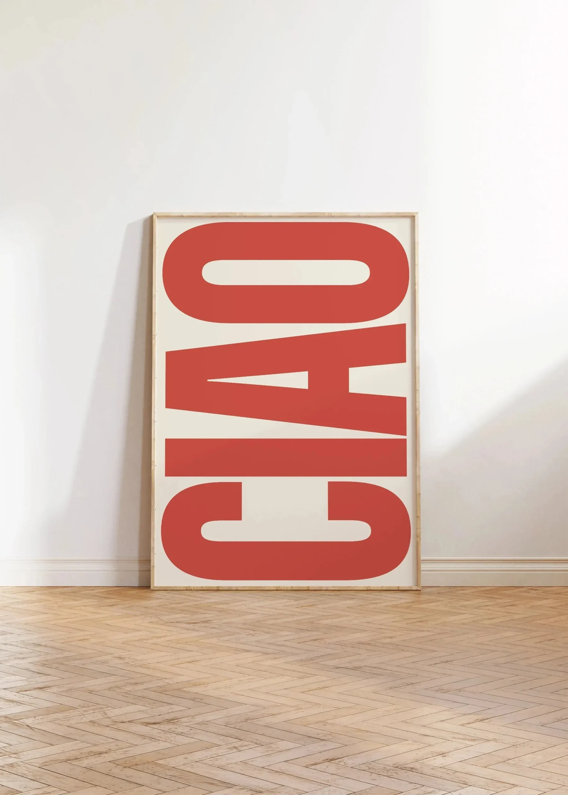 Plakat retro napis OH HI z grubą czcionką Jasnożółty