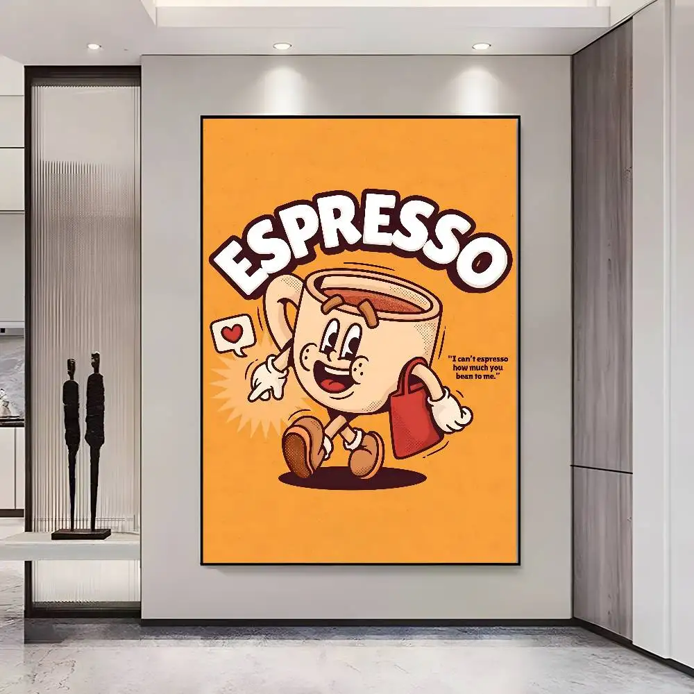 Plakat retro pop jedzenie Brązowy