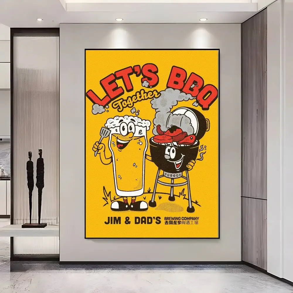 Plakat retro pop jedzenie Burgundia