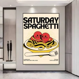 Plakat retro pop jedzenie Ciemnoszary
