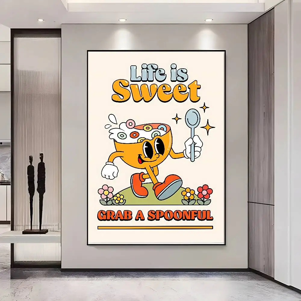 Plakat retro pop jedzenie Czerwony
