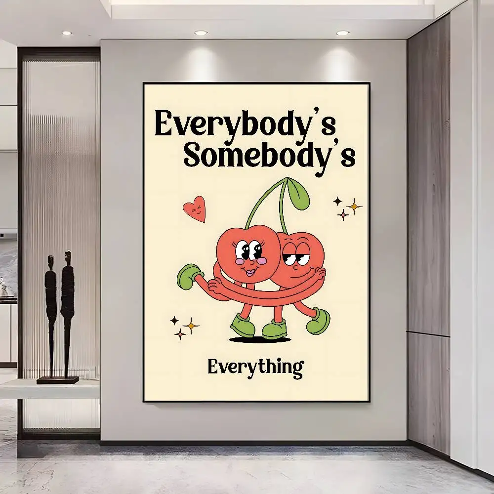 Plakat retro pop jedzenie Różowy