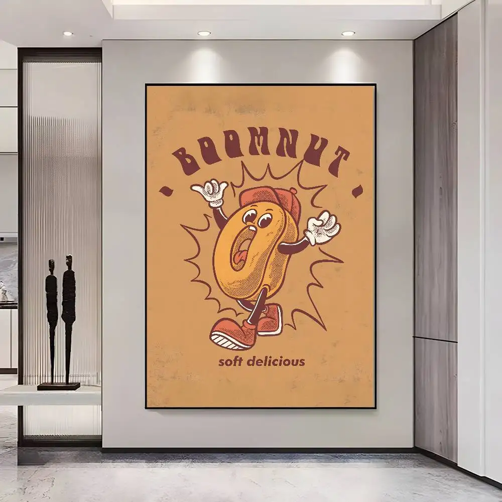 Plakat retro pop jedzenie Srebrny