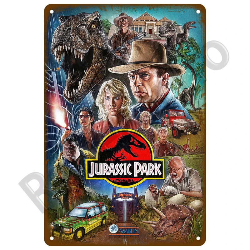 Plakat retro - metalowa tablica filmowa w stylu industrial Czarny