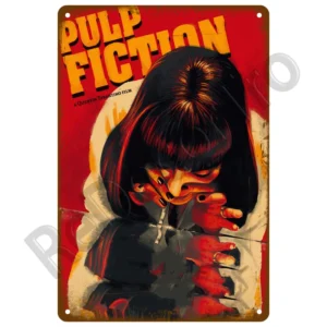 Plakat retro - metalowa tablica filmowa w stylu industrial Pomarańczowy