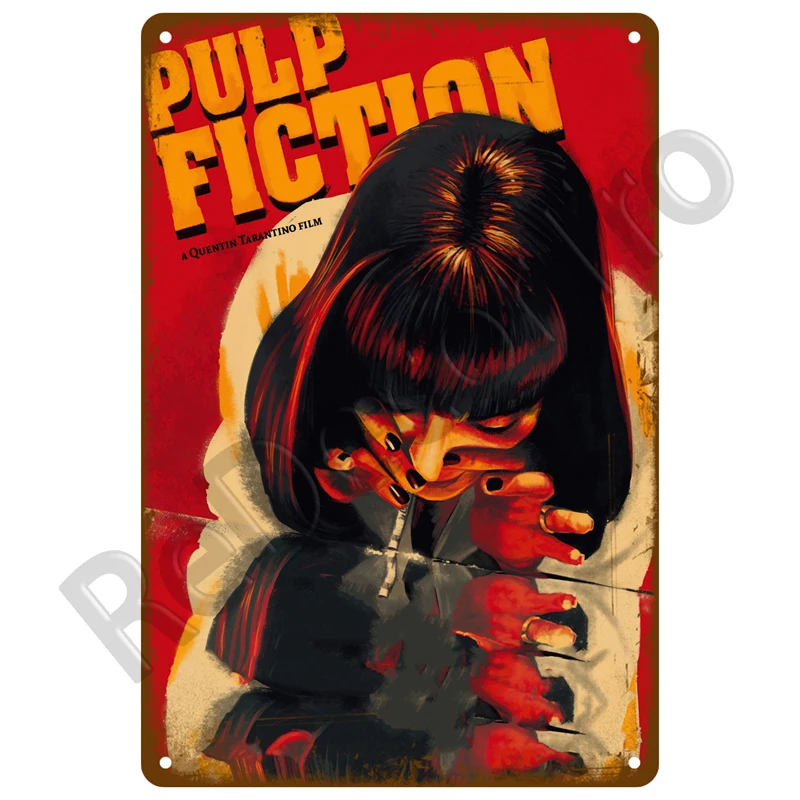 Plakat retro - metalowa tablica filmowa w stylu industrial Pomarańczowy