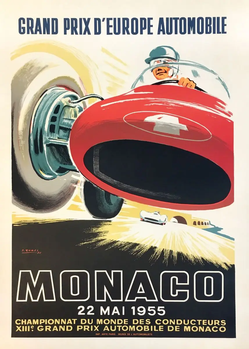 Wyścigi Monako 1967 retro Armijna zieleń