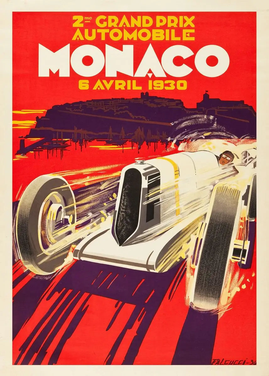 Wyścigi Monako 1967 retro Jasny