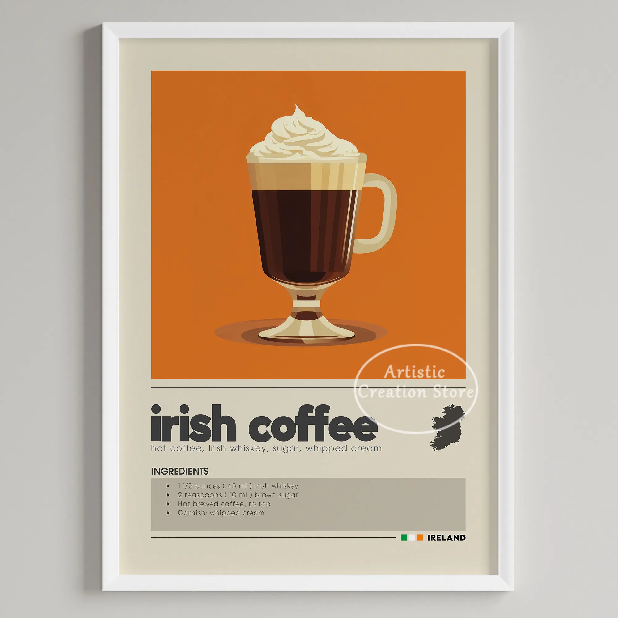 Espresso, cappuccino, latte - plakat do kuchni Fioletowy