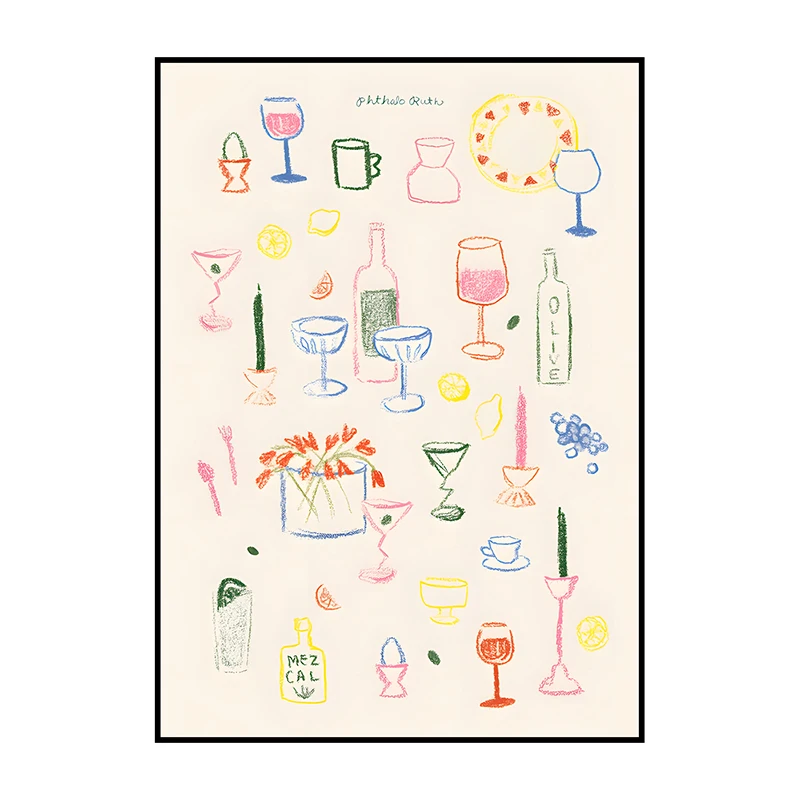 Plakat roślina w wazonie minimalistyczny Armijna zieleń