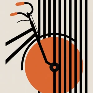 Rower Bauhaus - minimalistyczny plakat retro Jasnozielony