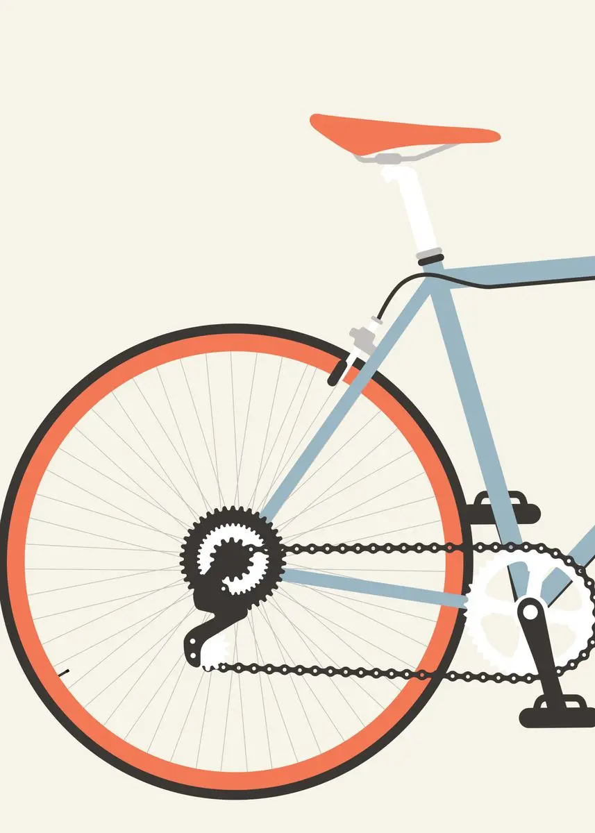 Plakat rowerowy minimalistyczny - obraz dla rowerzysty Błękitny