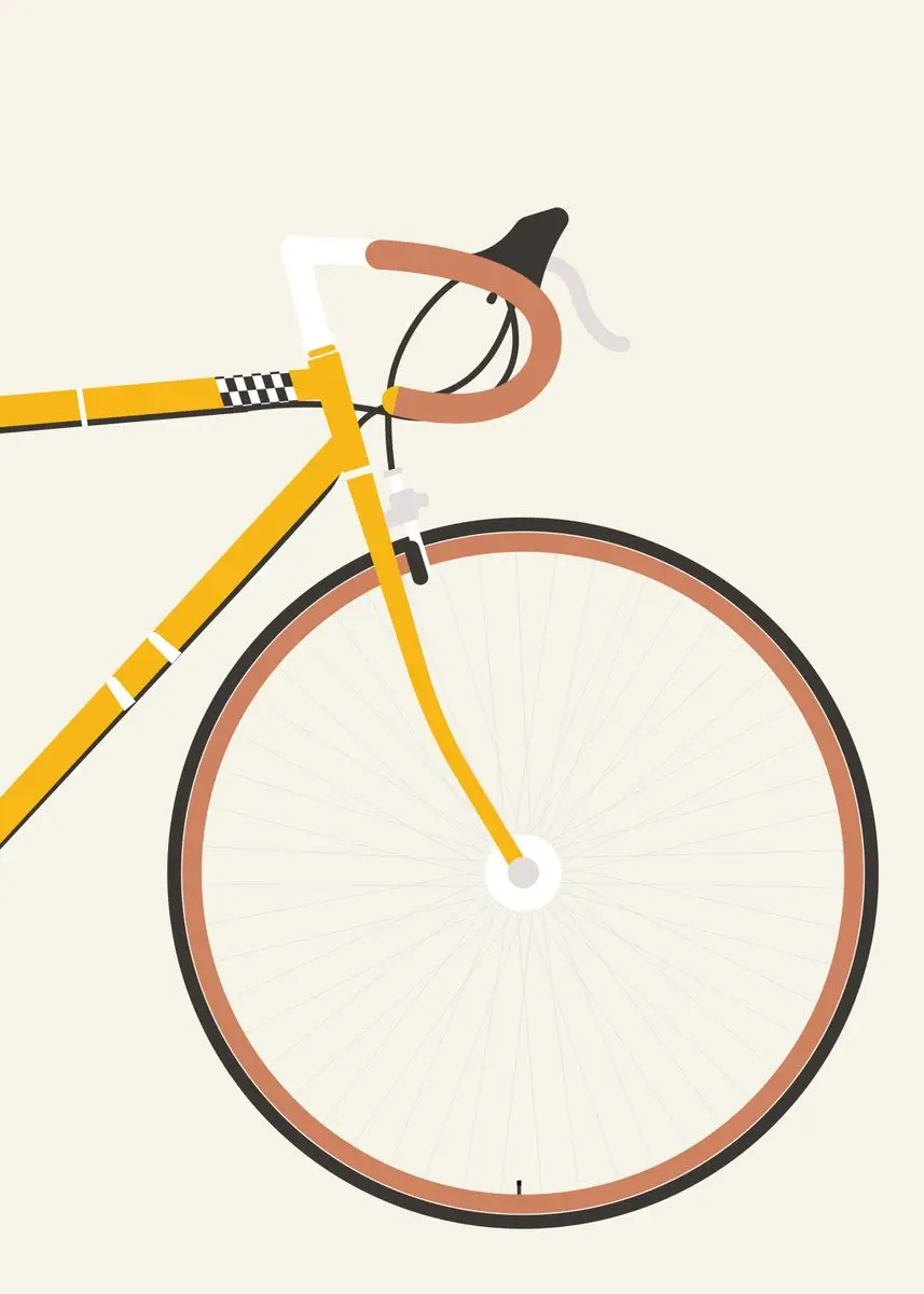 Plakat rowerowy minimalistyczny - obraz dla rowerzysty Brązowy