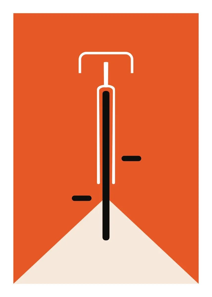 Plakat rowerowy minimalistyczny - obraz dla rowerzysty Fioletowy/фиолетовый