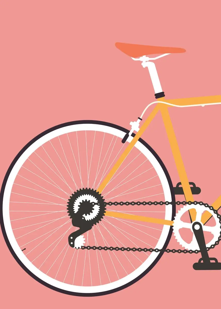 Plakat rowerowy minimalistyczny - obraz dla rowerzysty Jasny niebieski