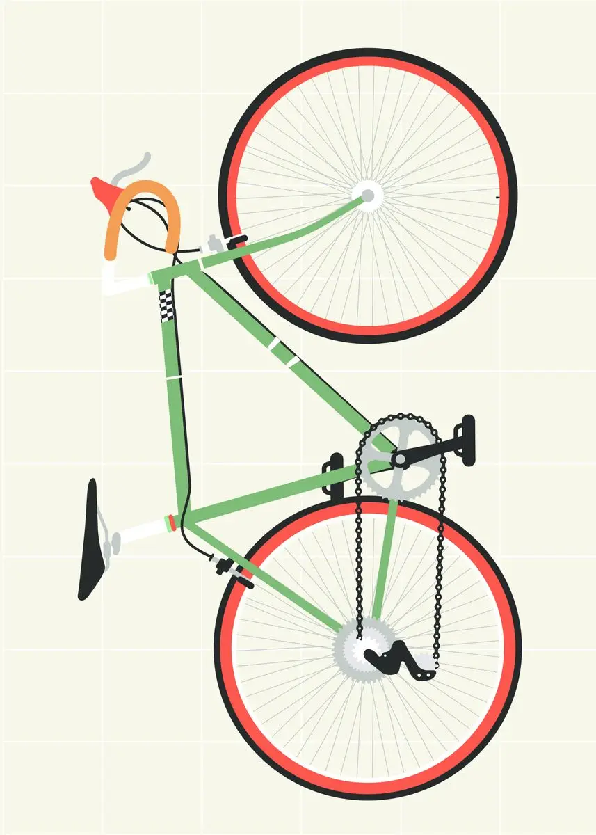 Plakat rowerowy minimalistyczny - obraz dla rowerzysty Jasny