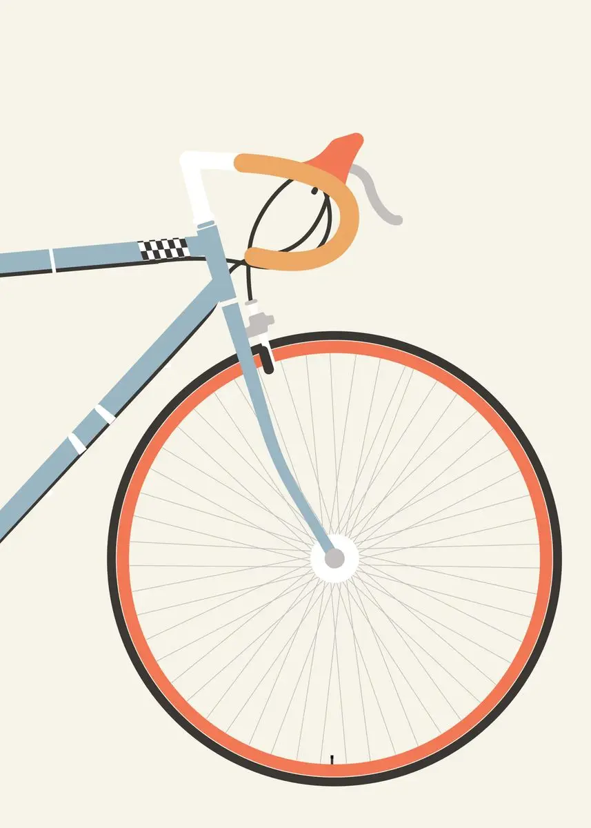 Plakat rowerowy minimalistyczny - obraz dla rowerzysty Kawa