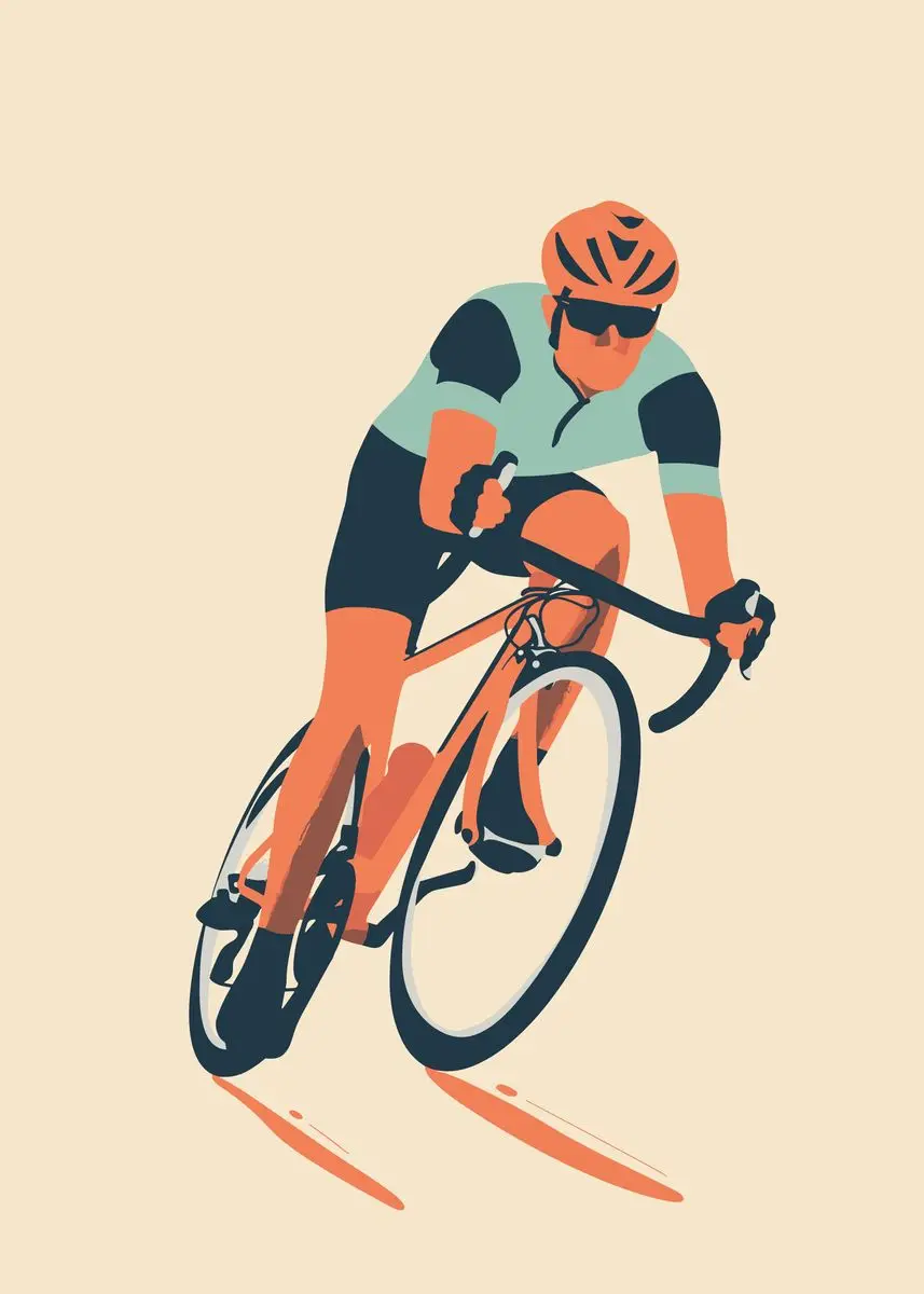 Plakat rowerowy minimalistyczny - obraz dla rowerzysty Różowy