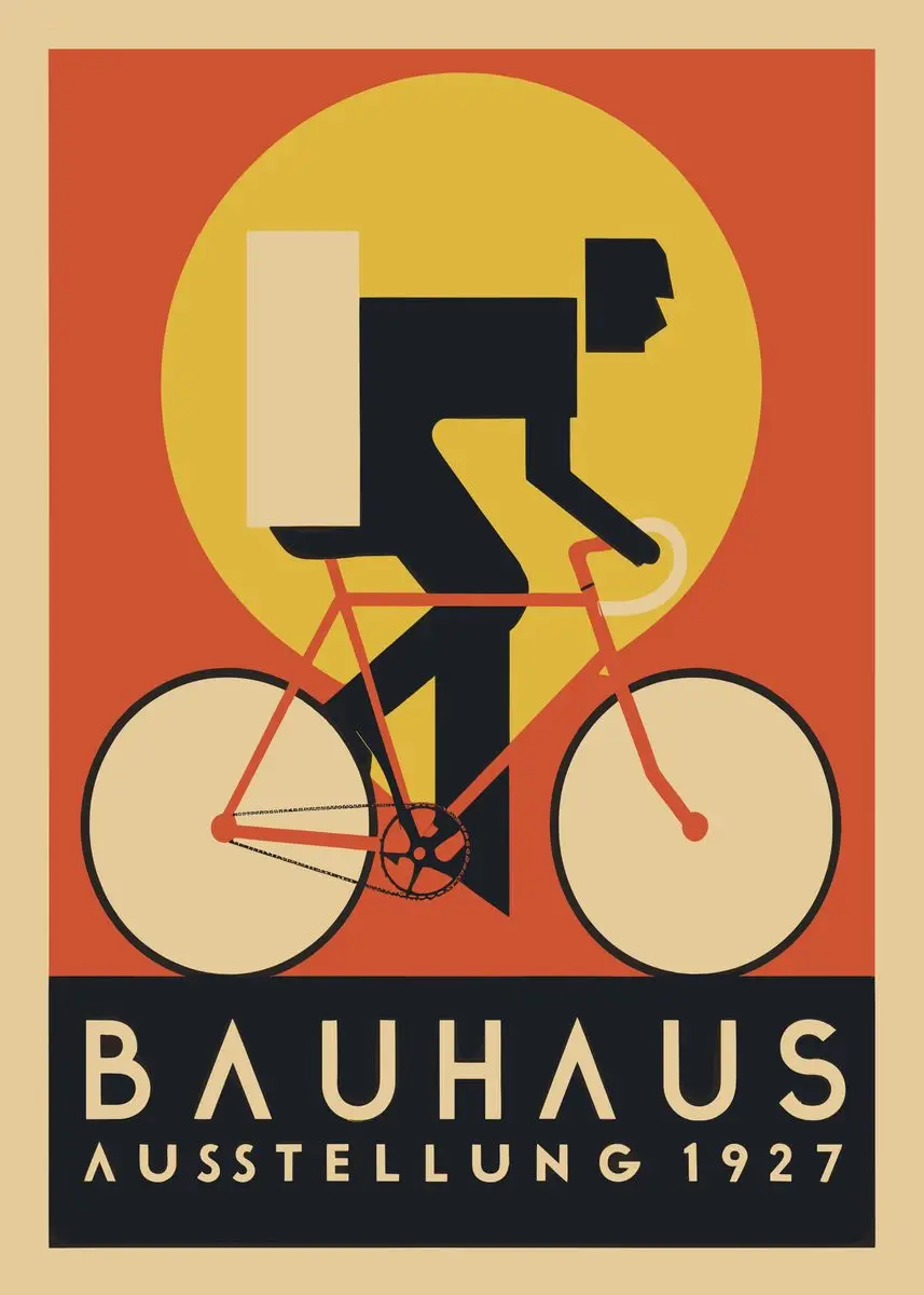 Plakat rowerowy minimalistyczny - obraz dla rowerzysty Srebrny