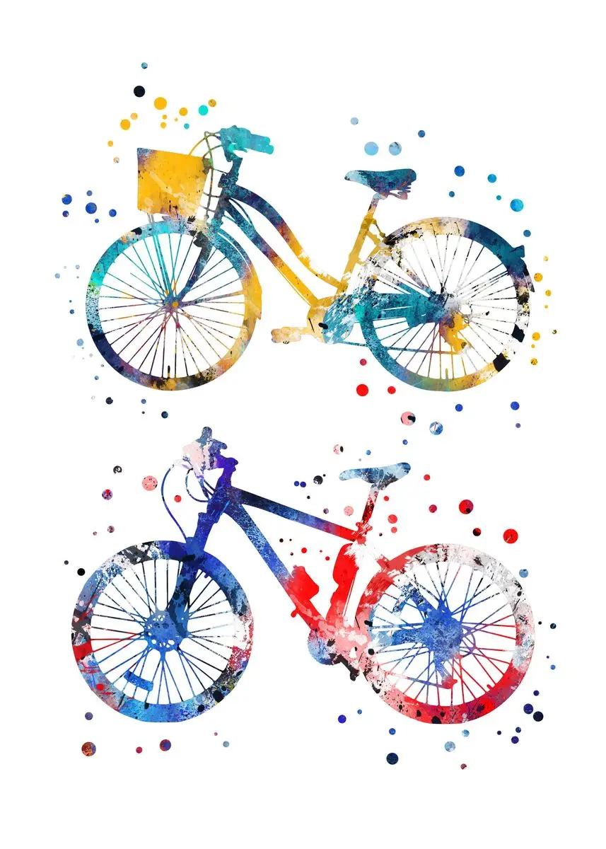 Plakat rowerowy minimalistyczny - obraz dla rowerzysty Złoto