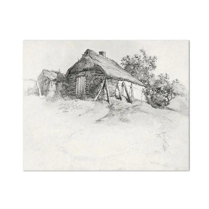 Plakat rustykalny z roślinami vintage Niebieski